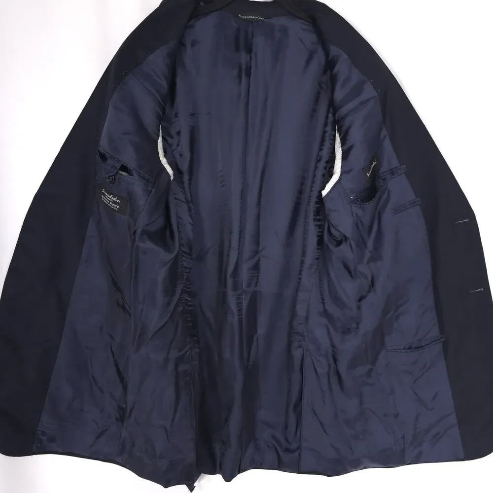SAMUELSOHN Men's Navy Sport Coat Navy 40L Super 120s Wool UNION MADE UTIS CANADA